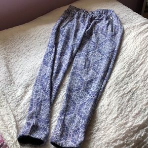 Flowy printed pants pink rose